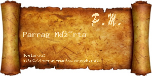 Parrag Márta névjegykártya