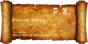 Parrag Márta névjegykártya